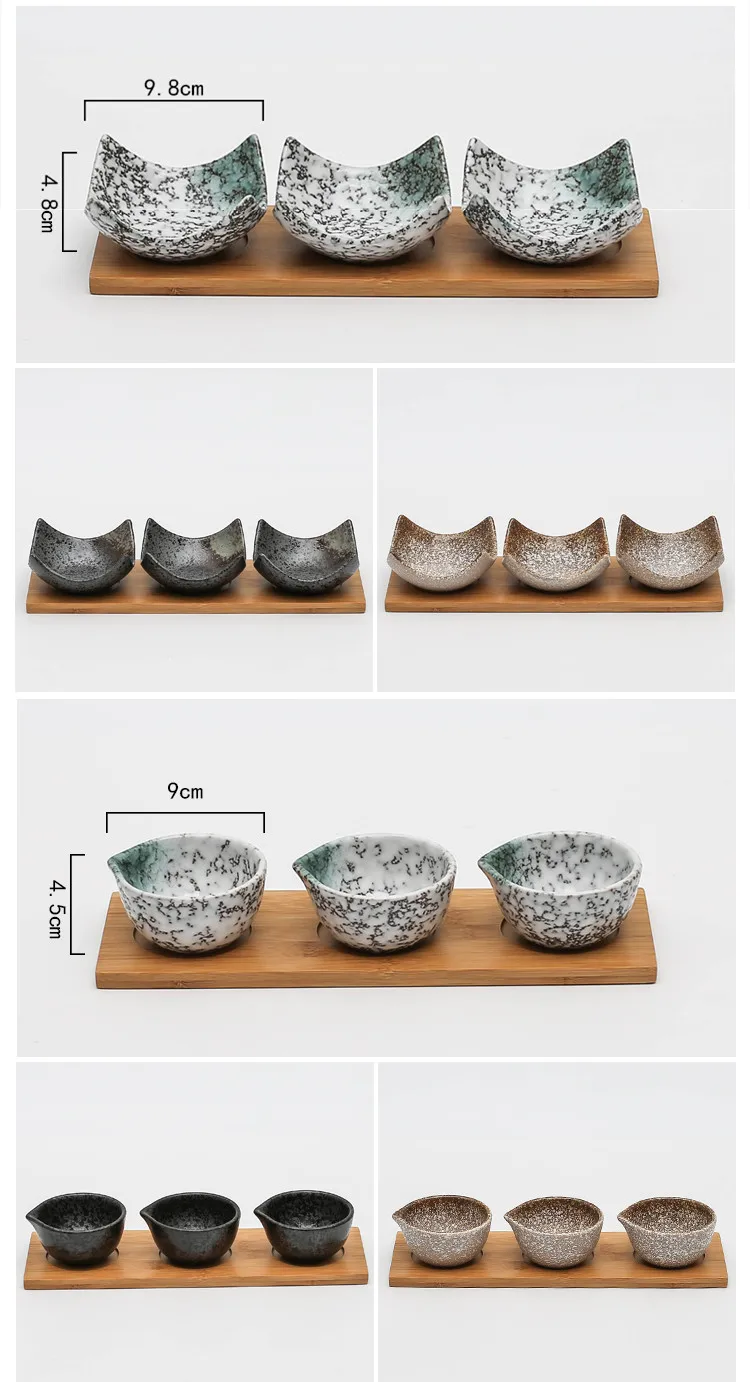 Креативные керамические закуски тарелки с бамбуковыми лотками японский стиль орехи/десертницы соус тарелки Ресторан посуда