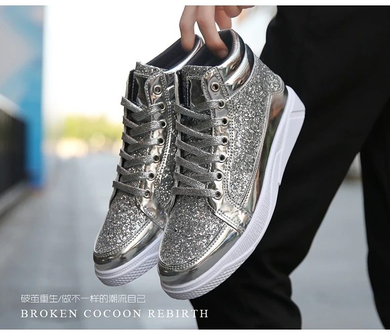 Brand Boots Men Glittering Leather Shoes Waterproof Male Casual Ankle Boot Street Style Canvas Bot Fashion Sneakers (12)