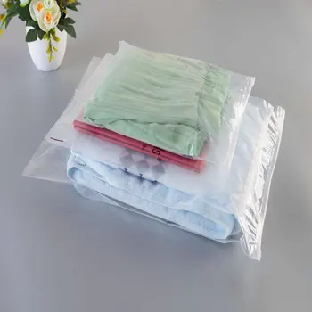 

200pcs Hot Sale 5 kinds sizes Pe Transparent zipper bag reusable plastic bag clothing travel storage bag jewelry packaging bags