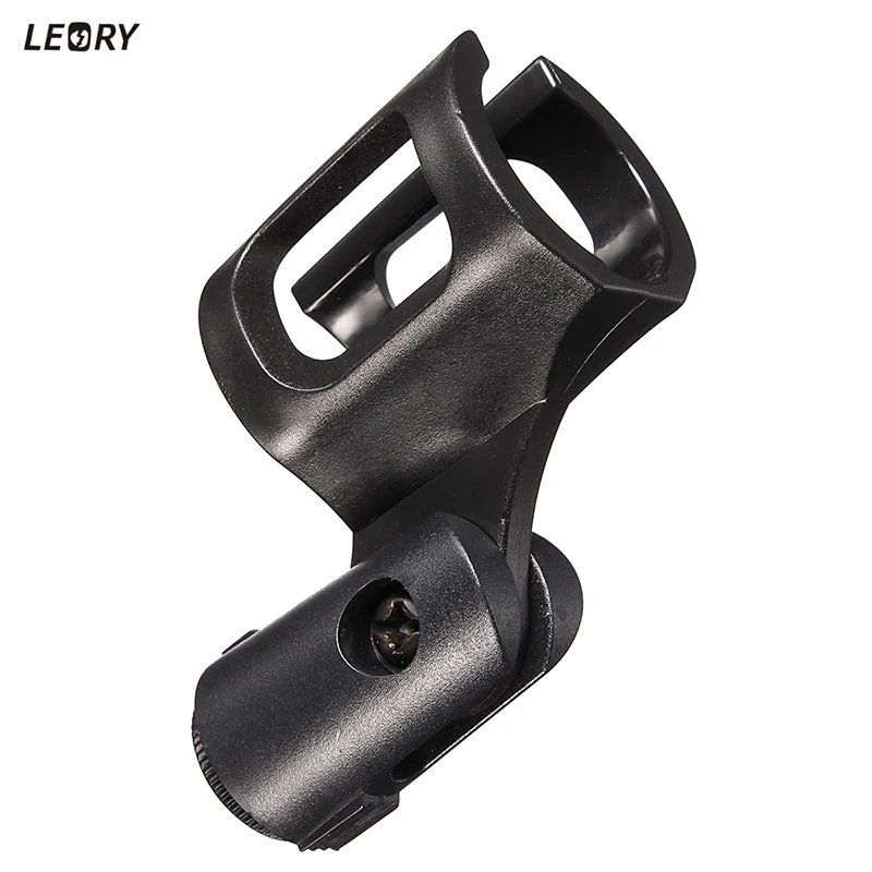 LEORY Plastic Black Mic Microphone Stand Clip Clamp Holder Mic Bracket Stand For Wired/Wireless Microphones Accessories LEORY Plastic Black Mic Microphone Stand Clip Clamp Holder Mic Bracket Stand For Wired/Wireless Microphones Accessories