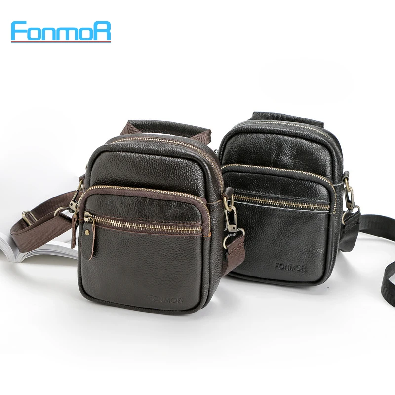 

High Quality Genuine Leather Men Satchel Messenger Crossbody Shoulder Bag Leisure Handbag iPad Mini Bag Vertical Sac