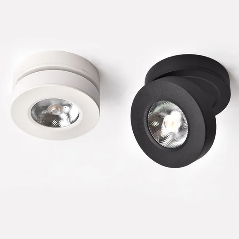 Spot Lumineux LED COB Ultramince, Montage en Surface, Éclairage sur Rail, Corps Blanc et Noir, 5/7/10W