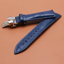 Watchband Quality Genuine Leather Watch band 14mm 16mm 18mm 20mm 22mm dark Blue watchbands strap silver clasp Watch Accessories Watchband Quality Genuine Leather Watch band 14mm 16mm 18mm 20mm 22mm dark Blue watchbands strap silver clasp Watch Accessories