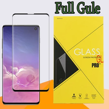 

1000pcs Full Coverage Curved Tempered Glass For Samsung Galaxy Note 10 Plus S10 5G Full Glue Screen Protector With Yellow Box