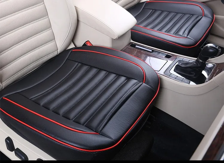 55x56cm Universal Buckwheat Shell Inside PU Leather Car Seat Cover Protector Mat