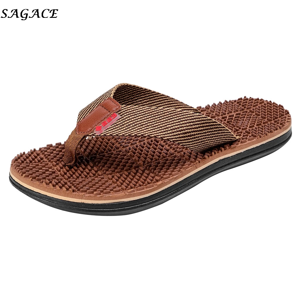 

SAGACE Summer Men Flip Flops Bathroom Slippers Men Casual PVC EVA Shoes Fashion Summer Beach Sandals zapatos hombre 2019 new #30
