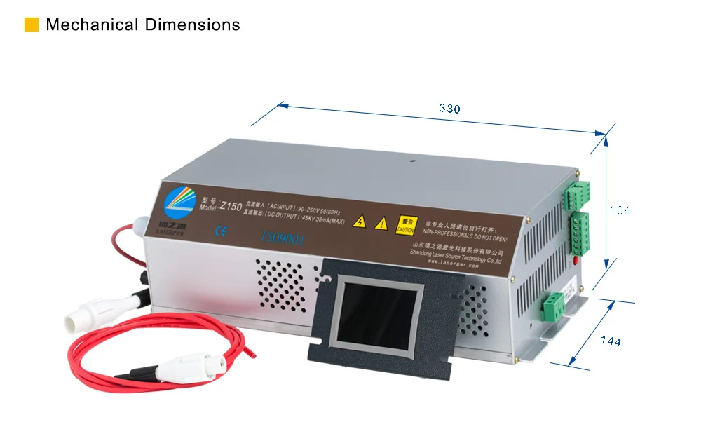 Cloudray 150-180 Вт CO2 лазерный блок питания монитор AC90-250V Z150 для CO2 лазерной гравировки резки HY-Z150 серии Z