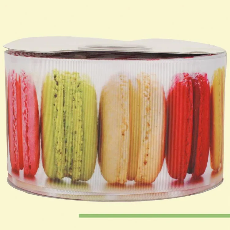 

3" inch 75 mm 7.5 cm colorful Macaron printedgrosgrain ribbons for gift decoration