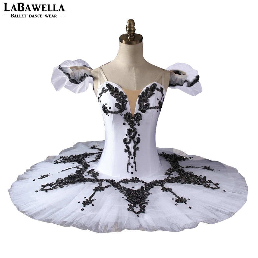 Nutcracker Pancake Stage Dancing Dress Adult White Black Professional Flames of Paris Variation Professional Ballet TutuBT9095