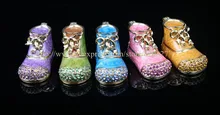 (Paquete de 2) Mini Arranque de Metal Decorativos de Regalo Caja de La Joyería Cajas de Regalo en Venta Niñas Calzado Baratija Anillo Jewery Cuadro Lindo En Forma De Zapato