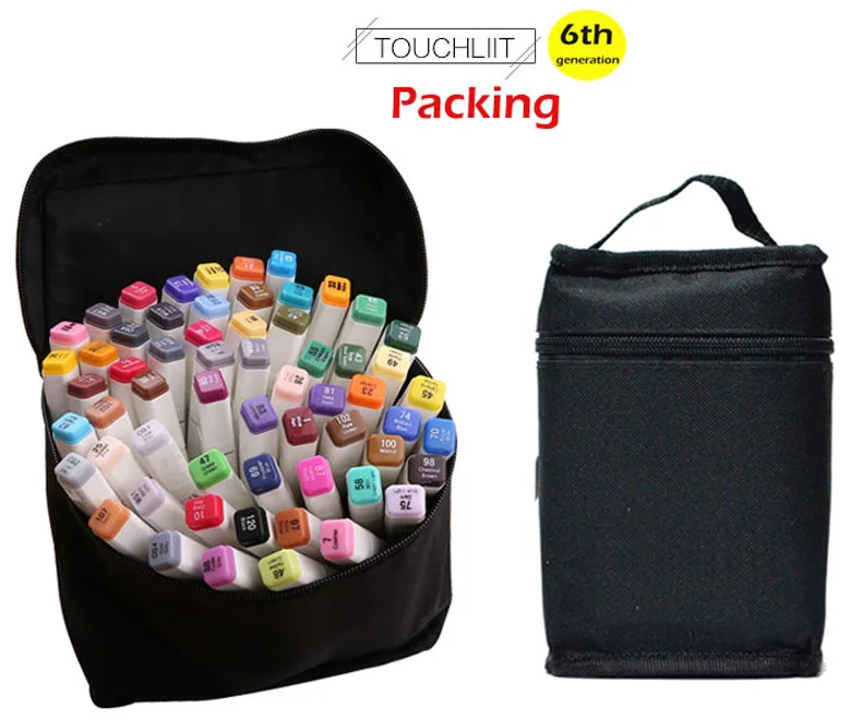 Touchliit Álcool Duplo Marcadores da Arte Anime Arquitetura 30 40 60 80 Cores Paisagem Interior Design Pro Sorteio Canetas Marcador Gráfico 10 de interiores pro marcador gráfico desenhar canetas