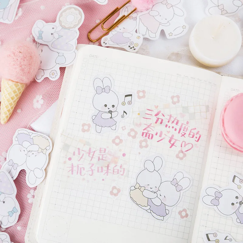45 шт Kawaii Наклейки кроликов милые канцелярские наклейки пуля бумага для журнала