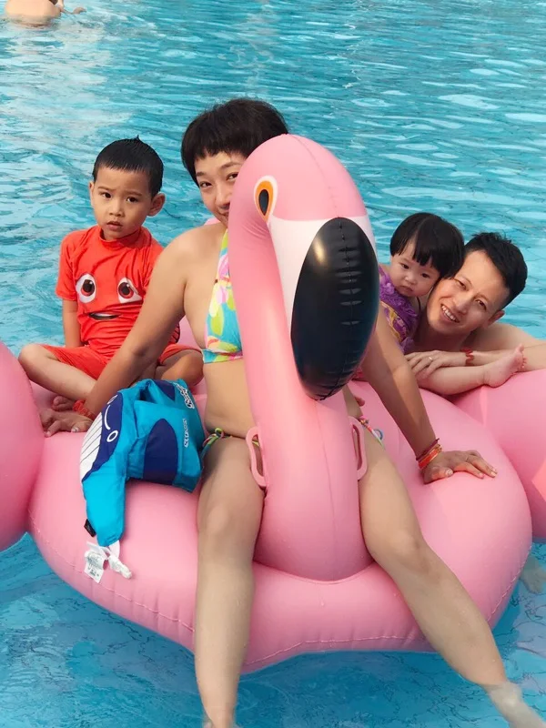 150cm  pink flamingo float