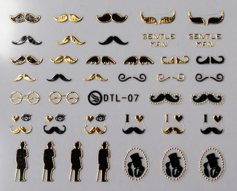 Новые 3 листа 12 Тип Золотые/Серебряные наклейки для ногтей дизайн Gummed стикеры 3D на ногти Nail Art Наклейки Makep художественные украшения DTL01-12
