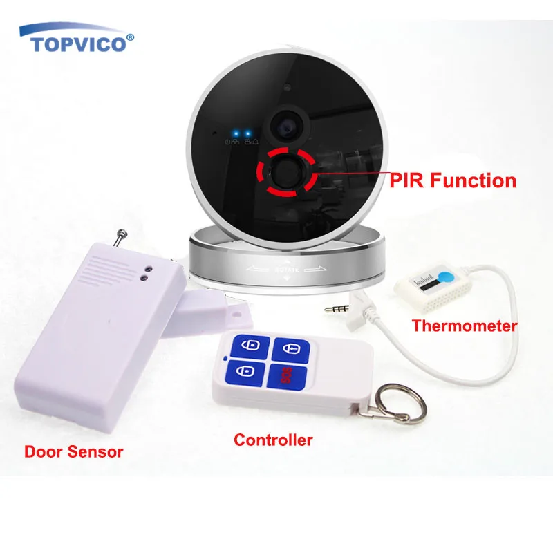 1080P font b Wireless b font Alarm WIFI IP Camera with Motion Sensor 433mhz Door Sensor