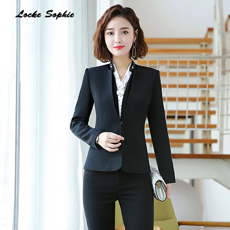 Women's Plus size Blazers coats 2019 Autumn cotton blend Long sleeves V-neck Small Suits jackets ladies Skinny Blazers Suits