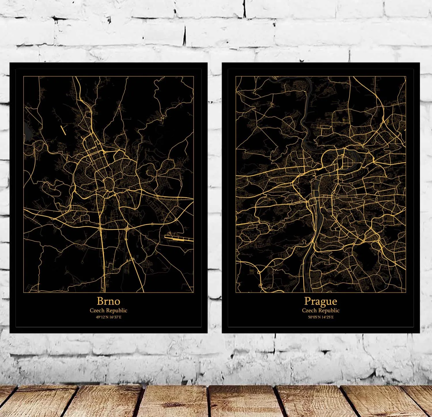 

Brno Prague Czech Republic Map Poster