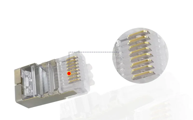 Сетевой разъем RJ45 модульный Cat5 8Pin 8P8C металлический экранированный многожильный