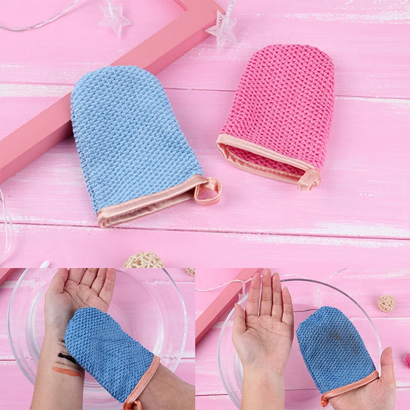

Face Care Makeup Tools 2PCS Portable Makeup Remove Glove Towel Reusable Microfiber Facial Towel Cosmetic Puff 4 Colors