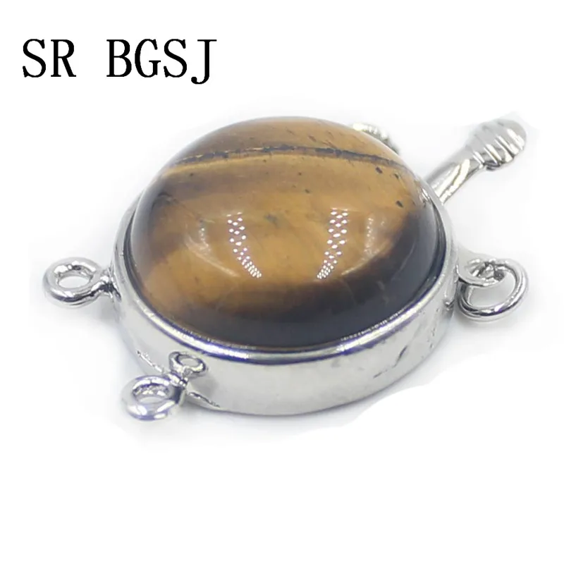 Free shipping 2 strand Kinds of Gems Jewelry Making Coin Shape Box Stone Clasp 18mm|Ювелирная фурнитура и компоненты| |
