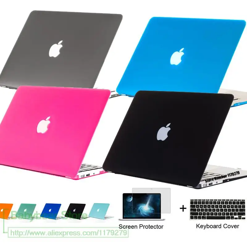 3in1 Clear Slim laptop Matte Protector Case For MacBook Air 11 13 Pro