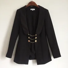 Пятно зима и новые европейские и американские звезды шеи металлической пряжкой цепи костюм пальто