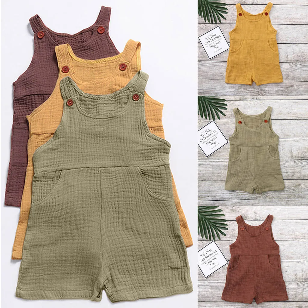 

Newborn Infant Kids Clothes Solid Overalls Summer Romper Jumpsuit Girls Clothing Set Baby boys Clothes Newborn clothes C626