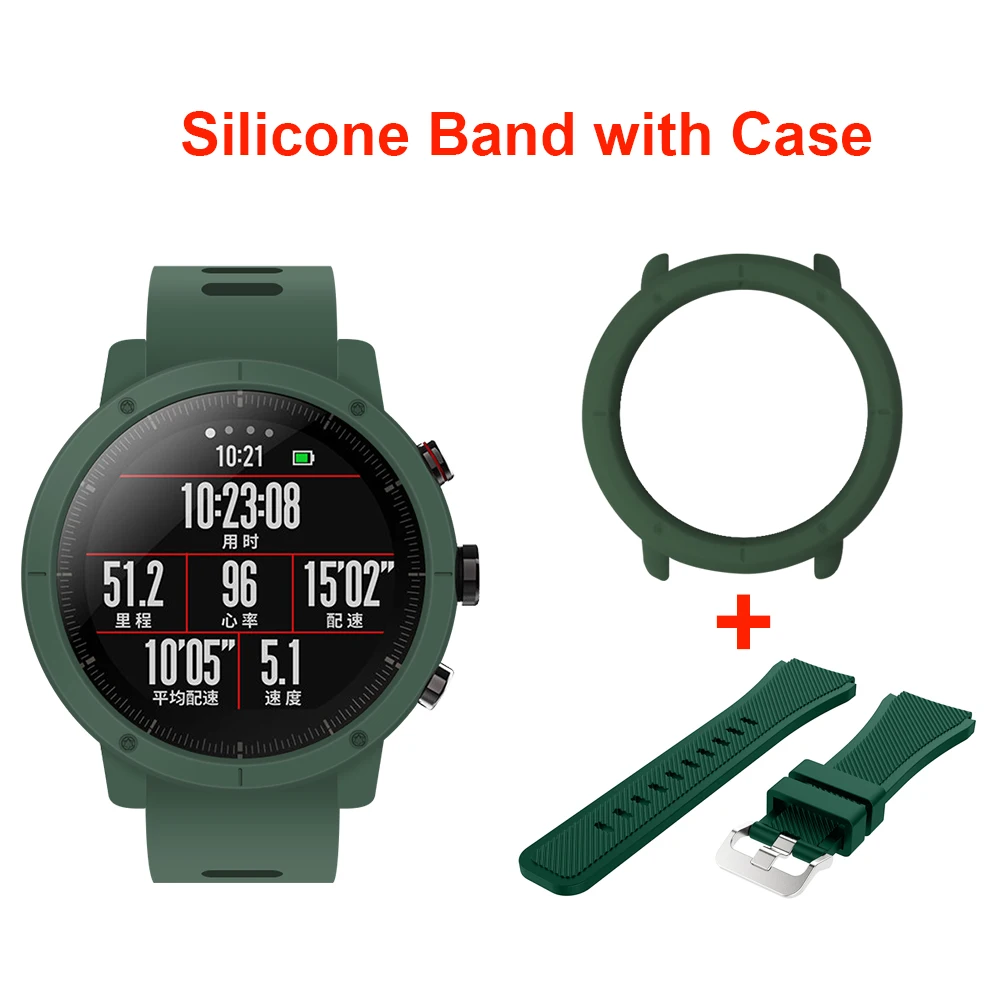Силиконовый ремешок для часов, тонкий чехол, рамка для Xiaomi Huami Amazfit Strato, спортивные часы, 2 браслета, полный защитный чехол