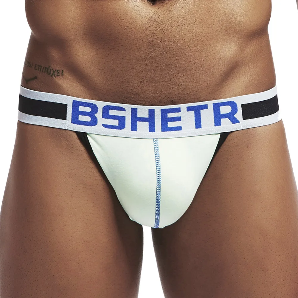 

BSHETR Brand G-strings Gay Male Sexy Thong Panties Bikini Soft Breathable tanga Cotton Jockstrap Shorts Thong Underwear Men