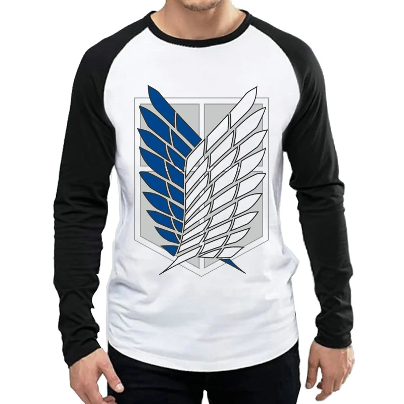 

Attack On Titan T Shirt Mens Fashion Long Sleeve Anime Attack On Titan Logo T Shirts Tops Tees tshirt Full Sleeve T-shirt