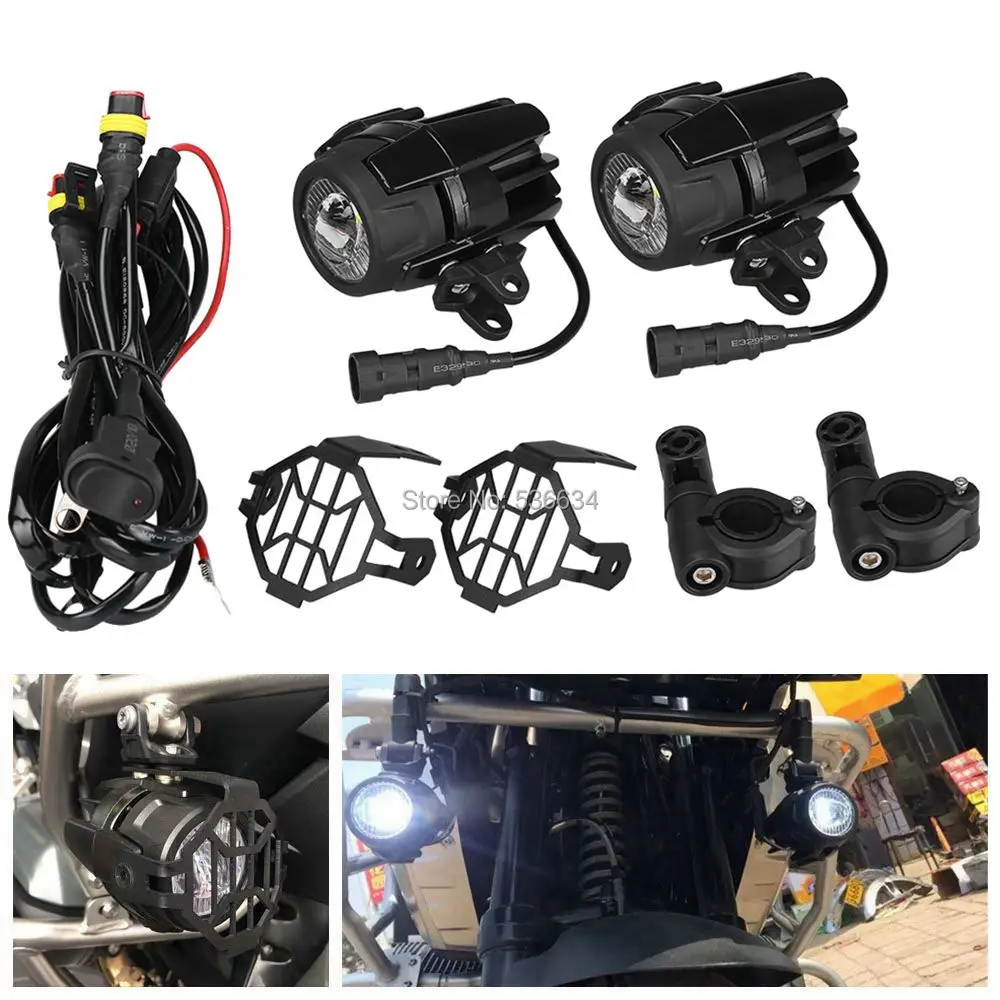 40W Auxiliary Passing Protect Guards with Wiring Harness LED Lamp for BMW Motorcycle Led Lights Additional