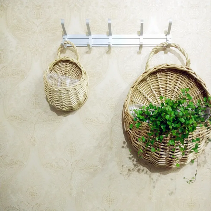2017 натуральная плетеная настенная корзина цветочный горшок|natural wicker|wicker wall hanging