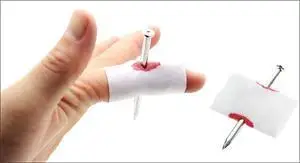 

1PCS Hot sale Prank Fake Nail Through Finger Trick Magic Props April Fool Halloween Party Toy Fun Toys