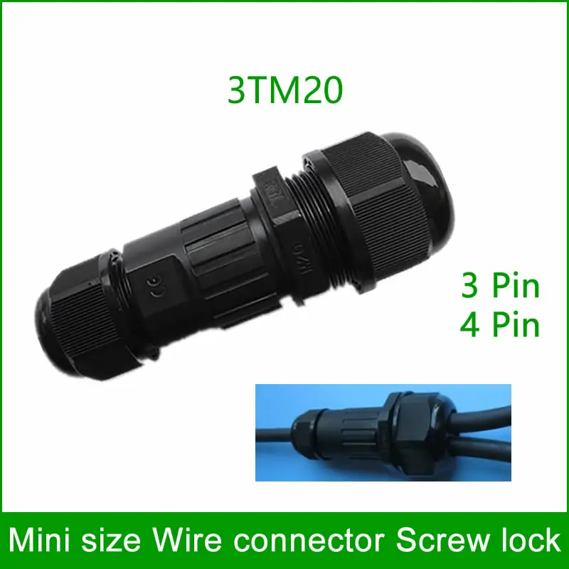 

5 pcs 3 way Waterproof 3 Pin 4Pin Electrical Cable Connectors Quick Splice Screw Lock Wire terminals easy fit for LED strip