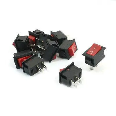 10 Pcs 2 Pin SPST Soldered Snap in Rocker Switch 6A 250VAC 10A 125VAC | Обустройство дома