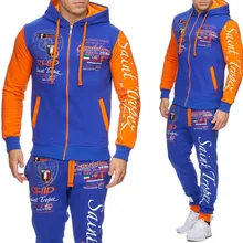 Zogaa спортивный комплект из 2 предметов для мужчин Rynning набор для бега на открытом воздухе спортивный костюм куртка и штаны Толстовка пальто брюки осень