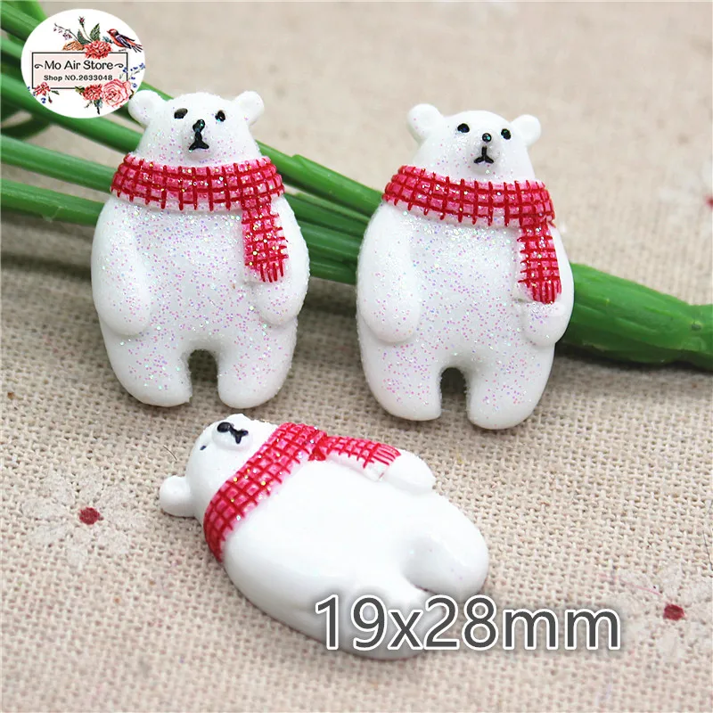 

10pcs Christmas snowman bear Resin flatback Cabochon Art Supply Decoration Charm Craft DIY hair bow center craft