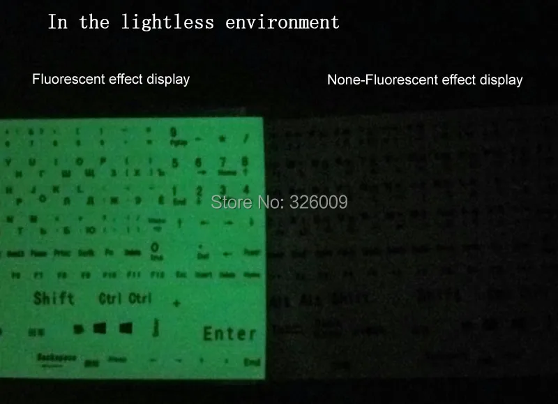 Флуоресцентные наклейки клавиатуры русский тайский корейский алфавит для всех видов клавиатуры флуоресценции световой макет блеск