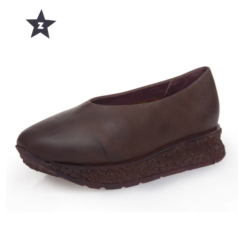 

Z spring 2018 loafers women shoes genuine leather oxford platform shoes women handmade retro comfortable casual female shoes