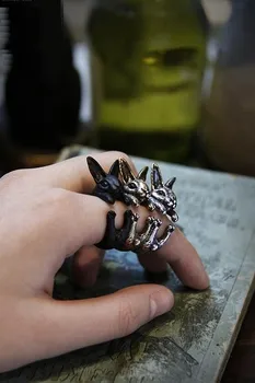

DANGGAO Retro Animal Rabbit Ring Size Free Adjustable ring for women girls Christmas gift jewelry