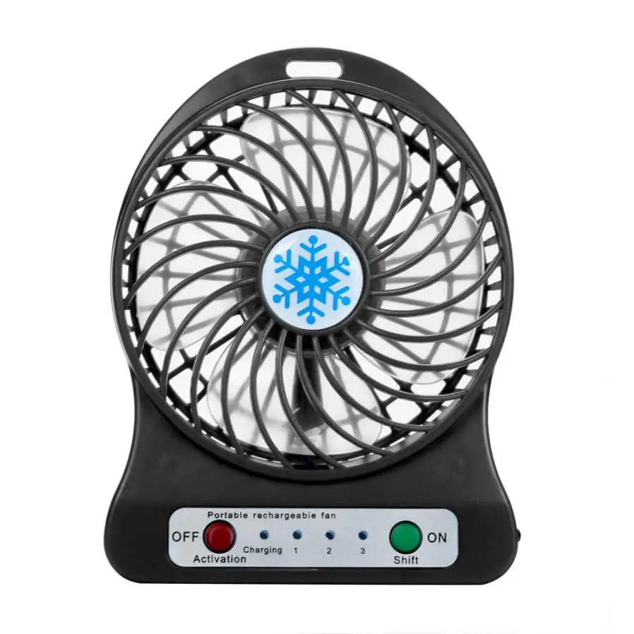 

Mini Fan With USB Portable Rechargeable LED Light Fan Air Cooler Mini Desk USB 18650 Battery Mini Usb Fans dropshipping 18jun6