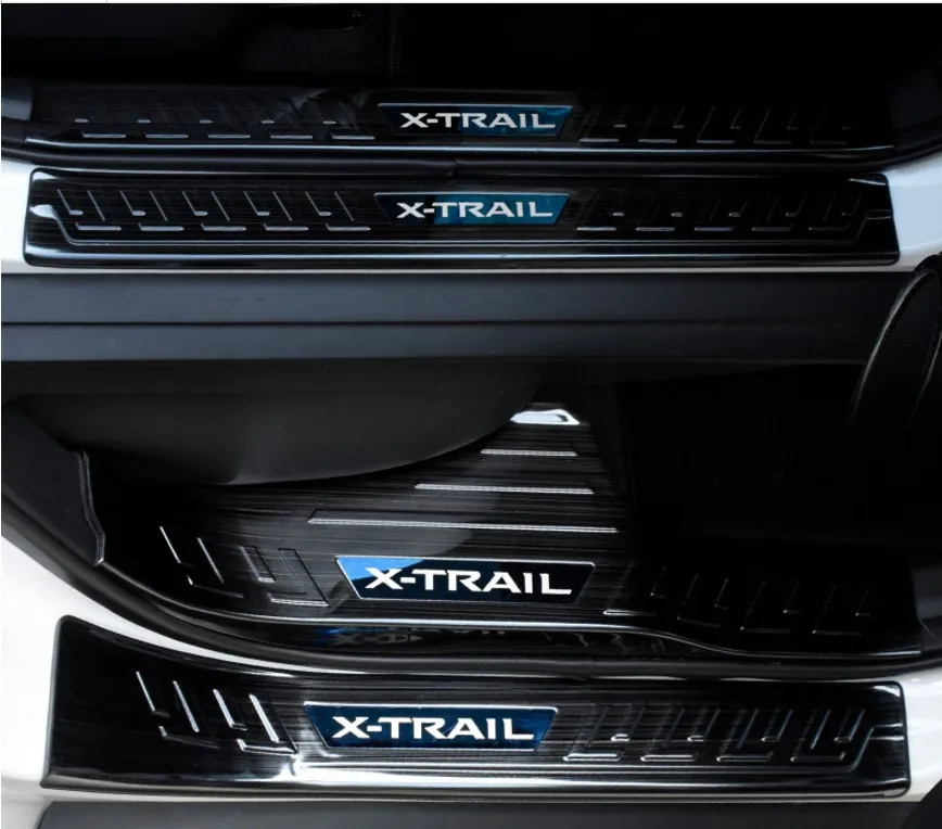 Для Nissan Rogue X-Trail 2017 T32 Нержавеющая сталь накладки для порогов автомобиля Добро пожаловать педаль; автостайлинг Аксессуары 8 шт./компл