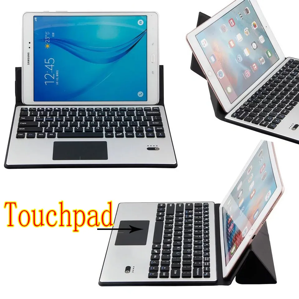 Universal Ultra Thin Aluminium Dechatable Bluetooth Keyboard Touchpad Deformable Case For Huawei