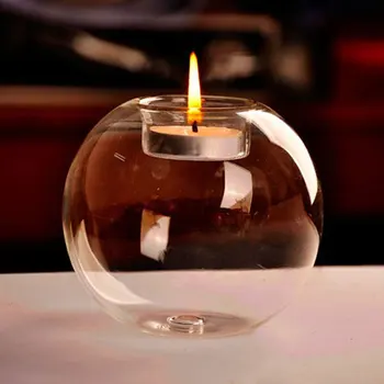 

Diameter=8cm 16pcs/pack Round Glass Candle Holder Home Decorative Glass Terrarium Party Wedding Decoration Glass Candle Holder