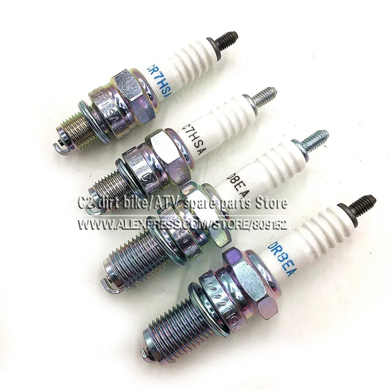 

SPARK PLUG CR7SHA #4549 C7HSA #4629 D8EA #2120 DR8EA #7162 For NGK 4 stroke Engine, Dirt Pit Bike, ATV, motocross