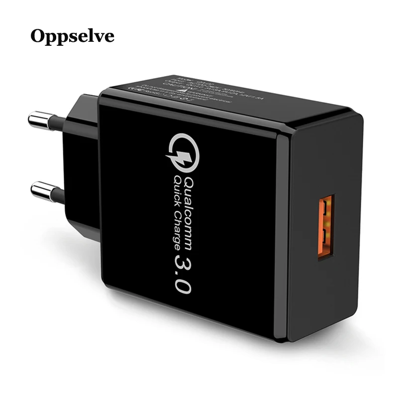 

Oppselve Qualcomm Quick Charge 3.0 USB Charger For iPhone XS X 8 Fast Charging Travel Wall EU Plug For Samsung S9 Note 9 Adapter