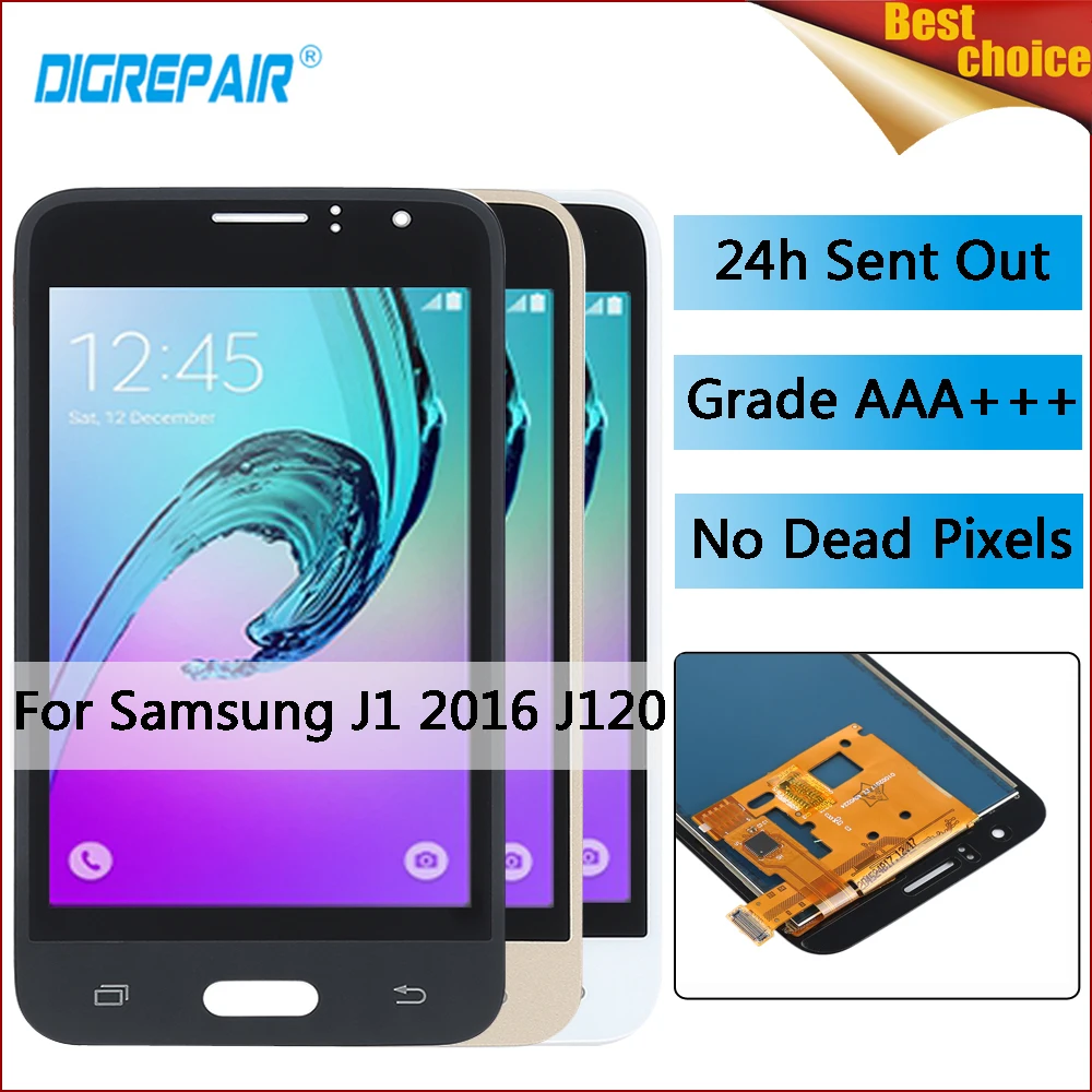 

J120F LCD AAA For Samsung Galaxy J1 2016 Display J120 J120F J120M J120H LCD Digitizer Touch Screen Assembly Parts J1 2016 Screen