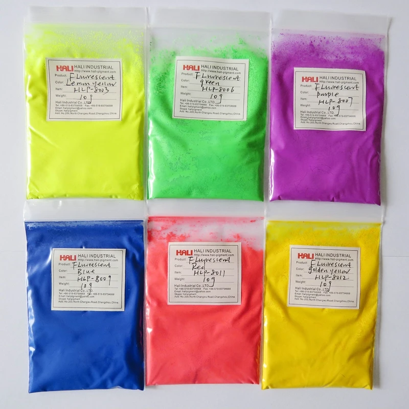 Флуоресцентный пигмент, Флуоресцентный порошок, товар: HLP-8003, 8006,8007, 8009,8011, 8012,10 грамм/цвет