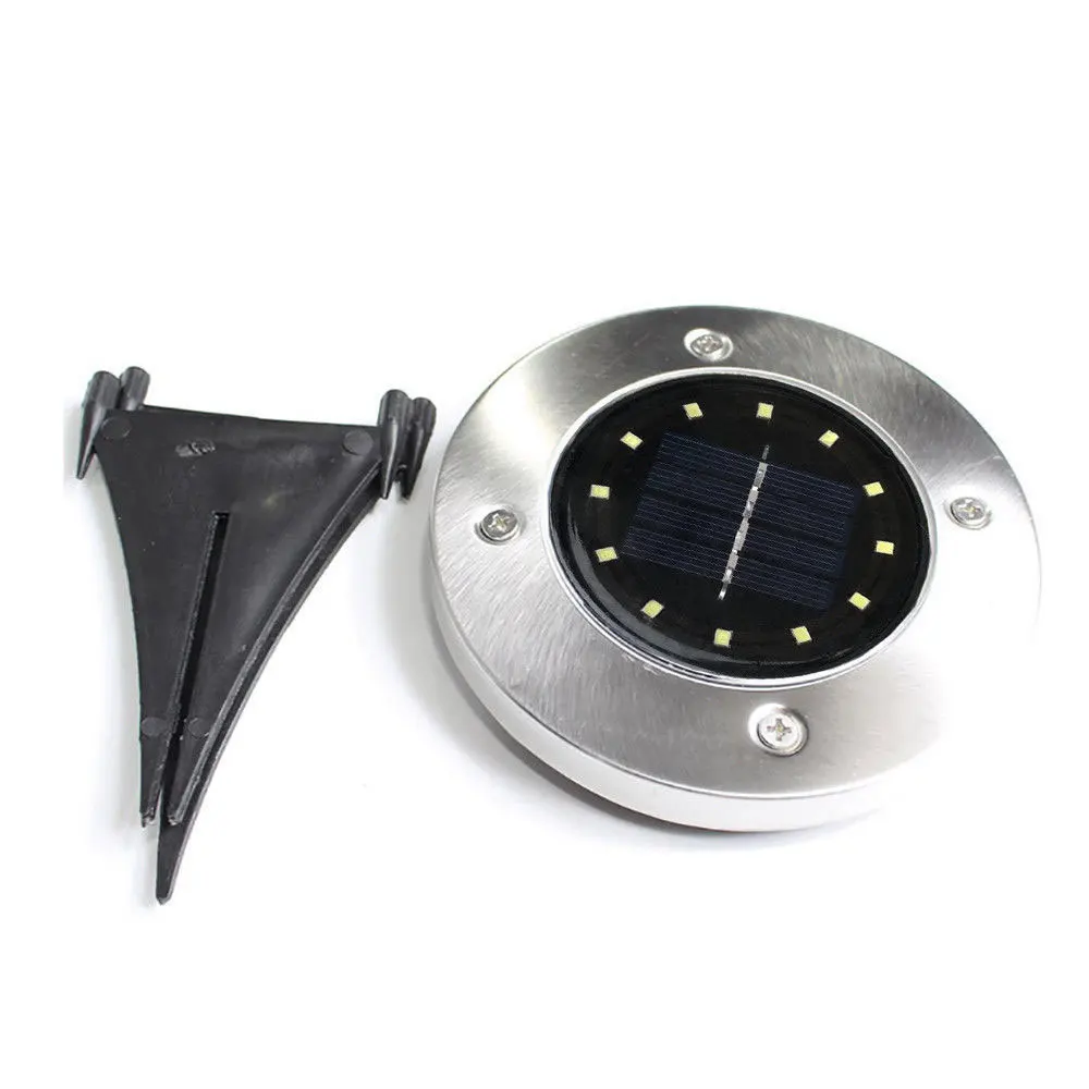 Kopen 12 LED Solar Power Begraven Licht Ground Lamp Disk Lichten IP65 Waterdichte Outdoor Tuin Decking Loopbrug Verlichting Thuis Straat Licht
