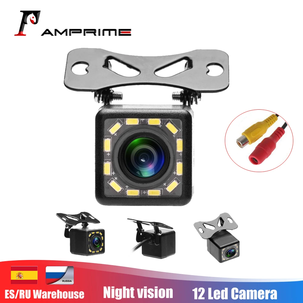 

AMPrime Waterproof Car Rear View Camera 170 Wide Angle HD CCD 12 LED Night Visions Backup Reversing Parking Cameras Car-styling